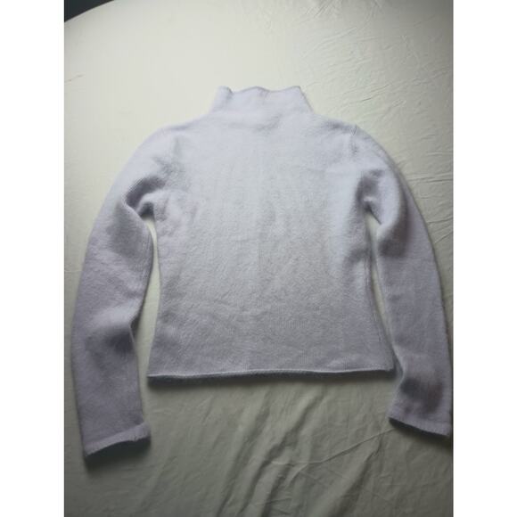 Vintage Twiggy Angora Rabbit Hair Lambs Wool Purple Soft Mock Neck Sweater Small - Picture 1 of 4